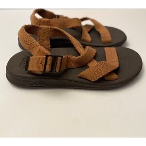 REEF Mens Size 10 Sandal Brown Cotton Adjustable Strap Reef Rover XT LX